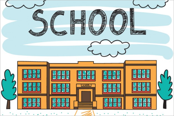 School Building Background Design