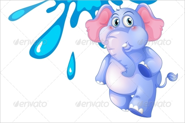 Simple Cartoon Elephant Design