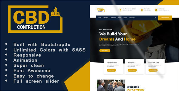 Simple Construction & Business HTML5 Template