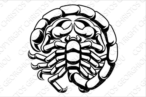 Simple Scorpio Tattoo Design