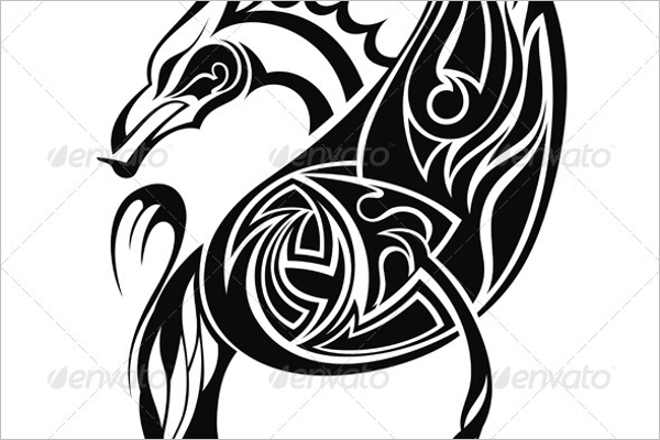Top View Dragon Tattoo Design