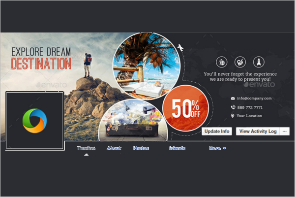 Travel Facebook Flat Cover Template