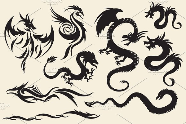 Tribal Dragon Tattoo Design