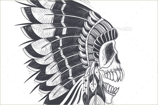 Tribal Skull Vector Design