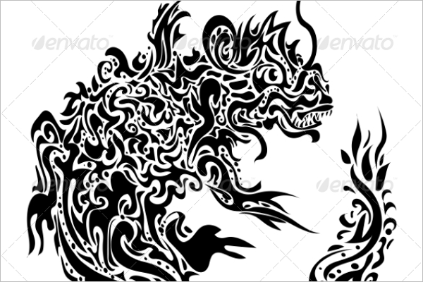 Twisted Tattoo Dragon Design