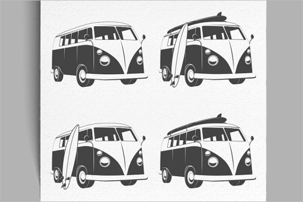 Vintage Bus Illustration Vector