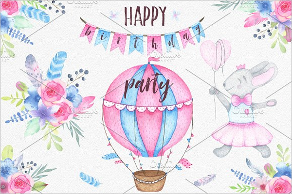 Watercolor Birthday Party Invitation Template