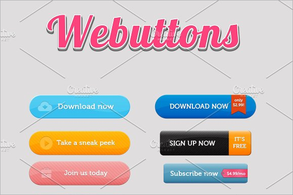 Web Button Vector Template