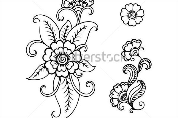 Abstract Flower Tattoo Design