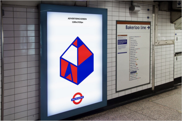 Advertising Screen Mockup Design