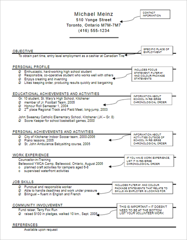Babysitter Job Description Resume
