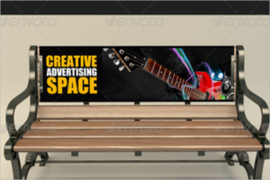 Bench Advertising Mockup Template - Creative Templates