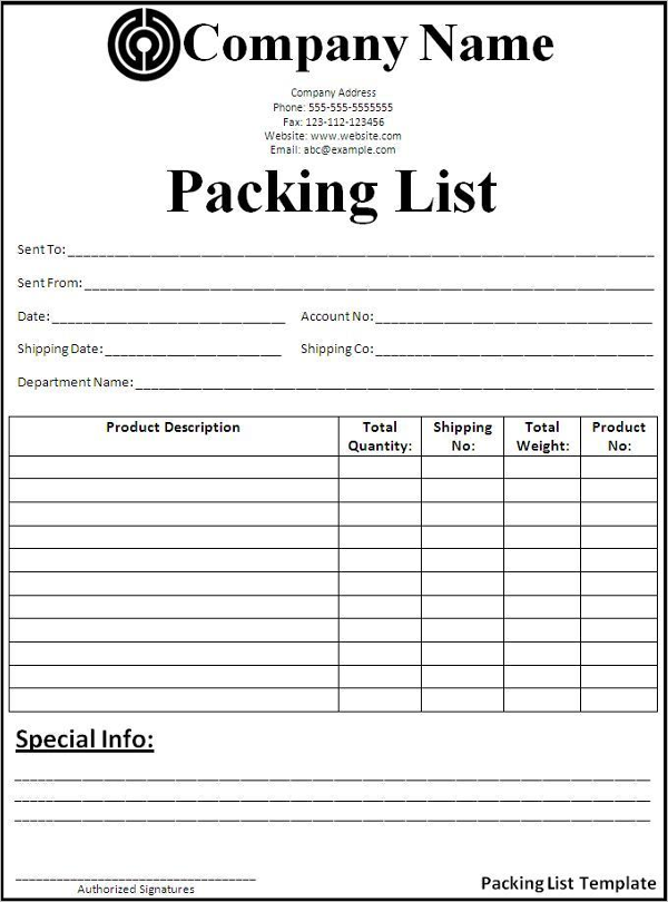 32 Packing List Templates Free Excel Word PDF Format