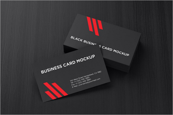 Black Business Card Mockup