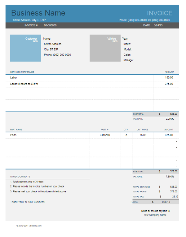 40+ Blank Invoice Templates Free Word, Excel, PSD Format