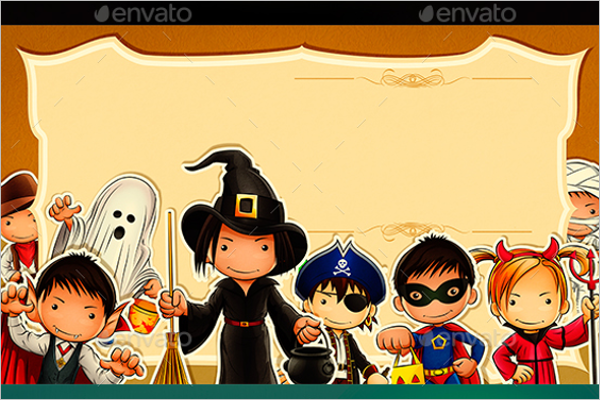 Cartoon Kids Halloween Design