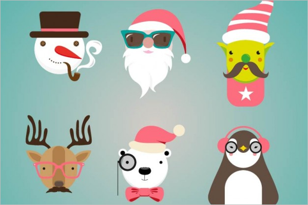 Christmas Hipster Character Design