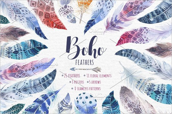 Colorful Feather Pattern Bundle