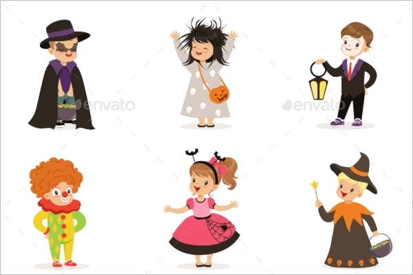 Colorful Kids Halloween Background