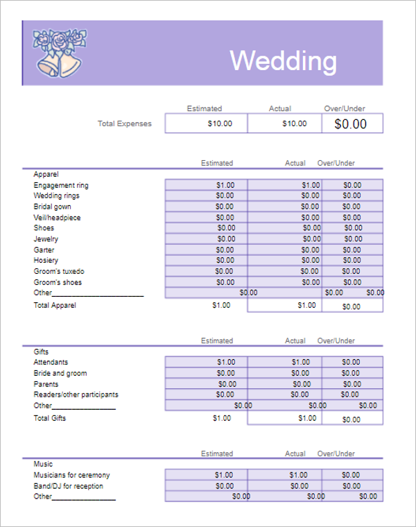Complete Wedding Budget Checklist