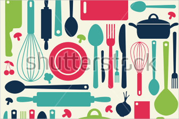 Cute Kitchen Pattern Vector