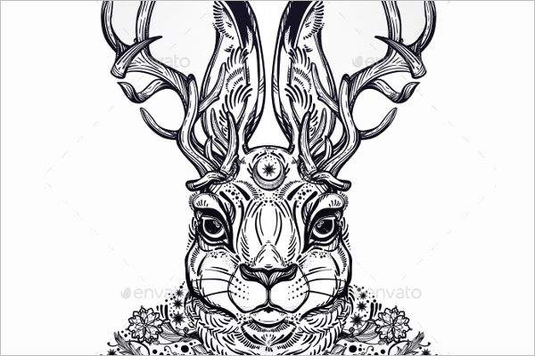 DecorativeÂ Portrait Tattoo Sketch Design