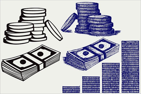 Dollars and coins Background