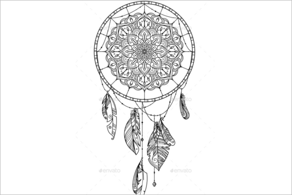 Dream Catcher Feather Pattern Design