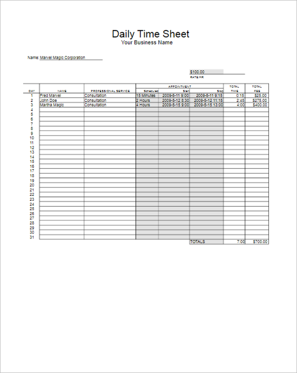 50+ Printable Timesheet Templates Free Word, Excel Documents