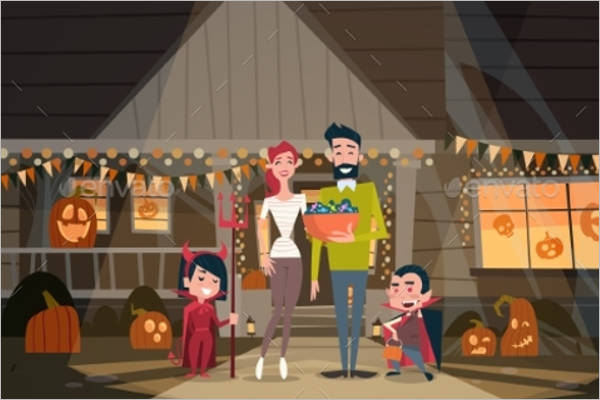 Family Halloween Party Background