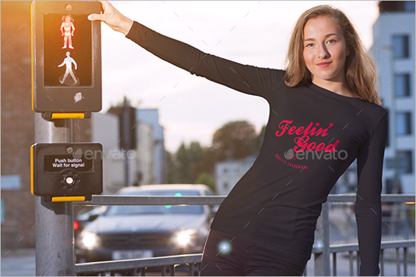 Female T-shirt Mockup Template