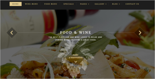 Food Wine Website Template