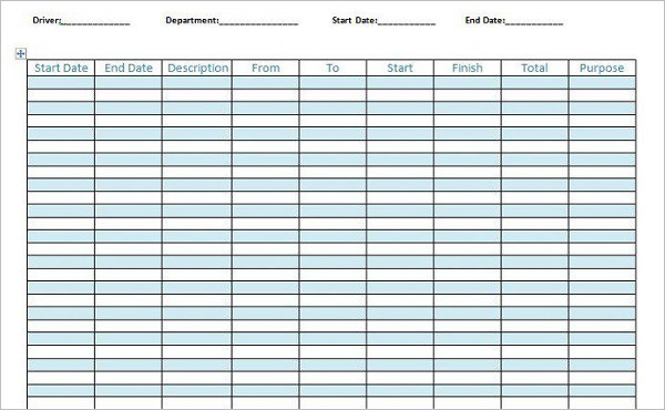Free Mileage Log Excel Sheet