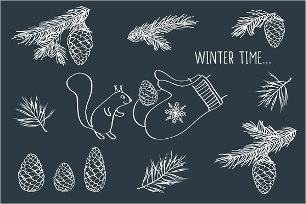 Hand Drawn Winter Background