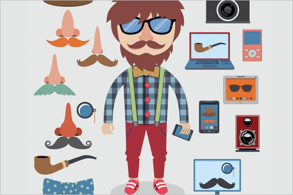 Hipster Character Design Download