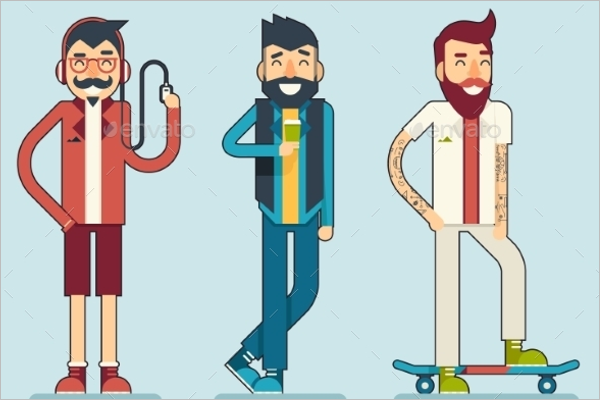 Hipster CharacterÂ Design IllustrationÂ 