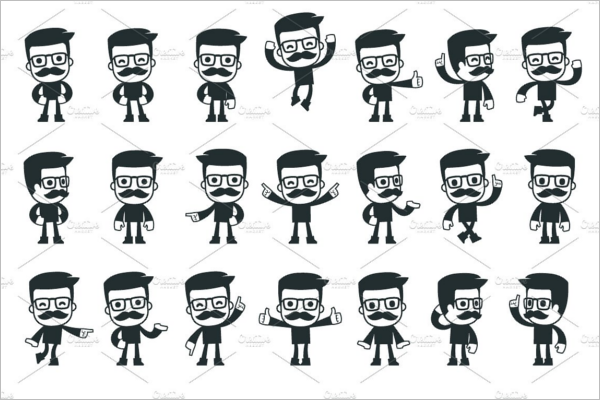 Hipster Character Design JPG Format