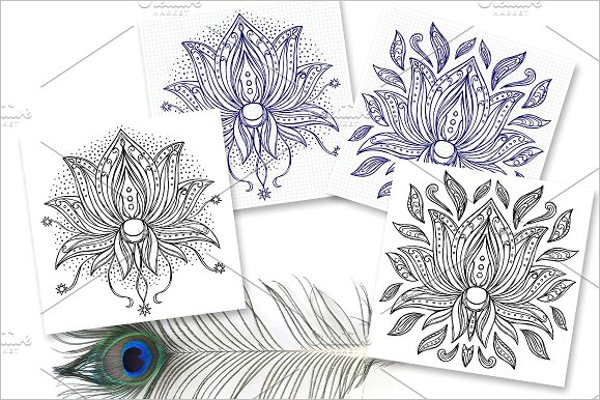 Isolated Tattoo Flower Design