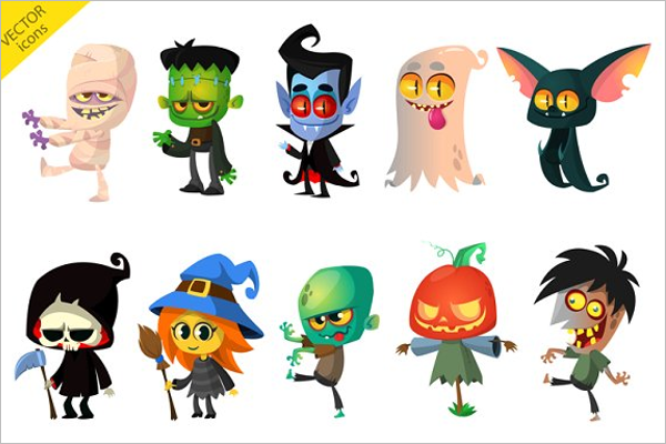 Kids Halloween Character Background