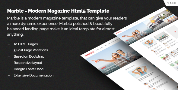 Magazine Website HTML5 Template