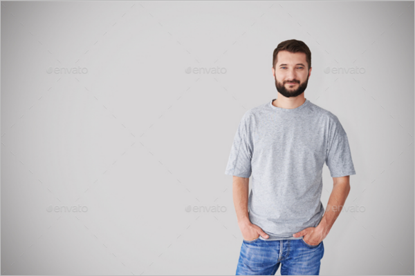 Man T-shirt Mockup Template