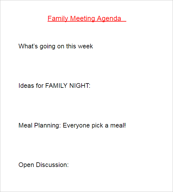 Meeting Agenda Sample Doc