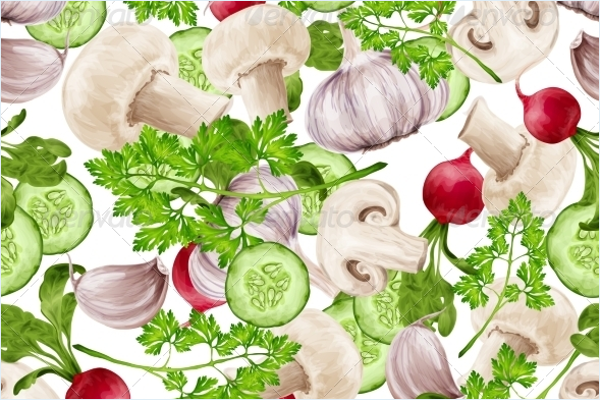 Mixed Vegetables Fabric Design