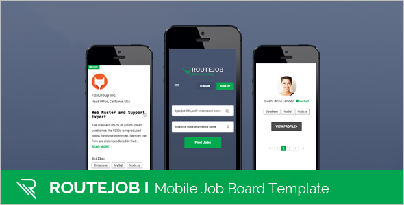 Mobile Job Board Template