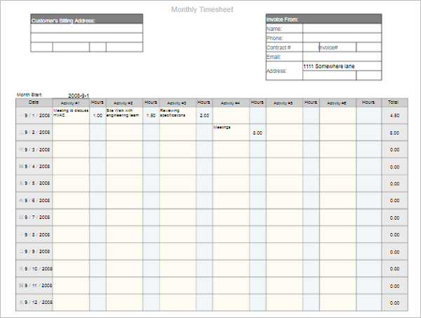 50 printable timesheet templates free word excel documents