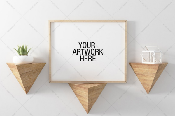 Poster Mockup Triangle Shelve