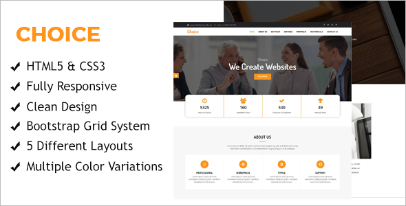 Professional One page HTML Template