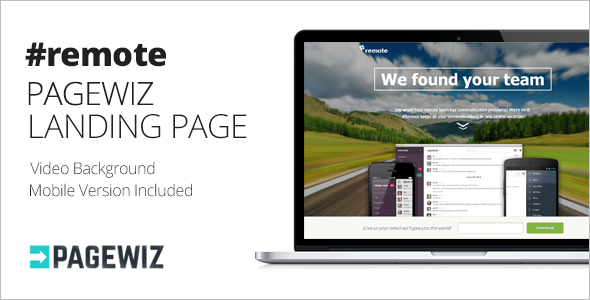 Remote Pagewiz Landing Page Template