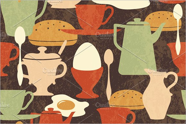 Retro kitchen pattern vector