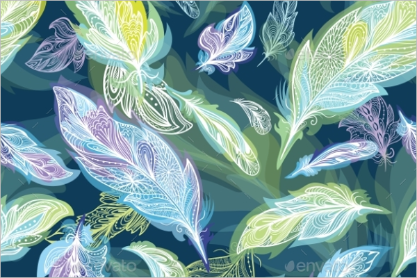 Romantic Vector Feather Pattern
